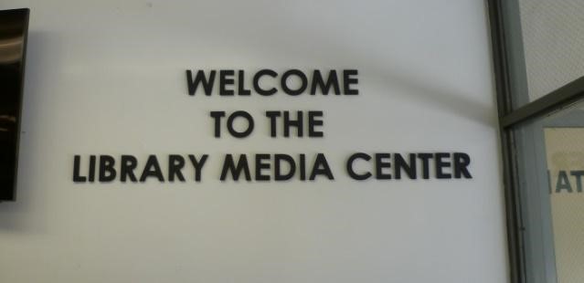 Library Media Center interior navigation signage