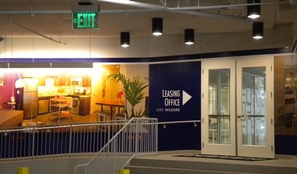 leasing office directional wall mural