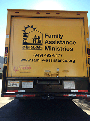 FAM truck back logos as vehicle graphics