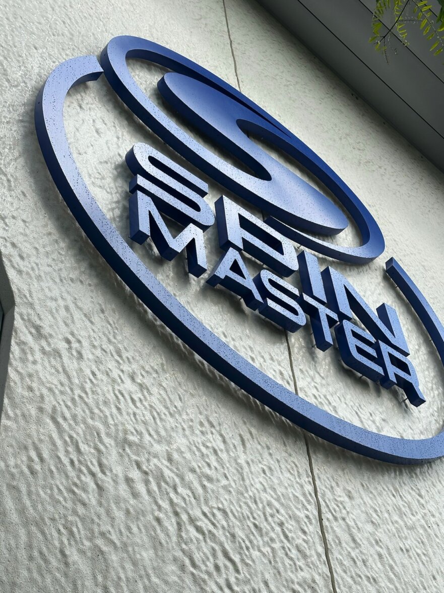 Closeup of the Spin Master building sign